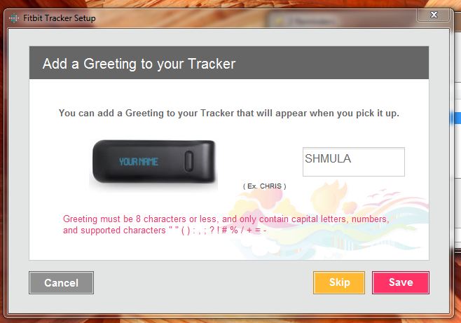 fitbit-greeting-on-tracker fitbit tracker pedometer