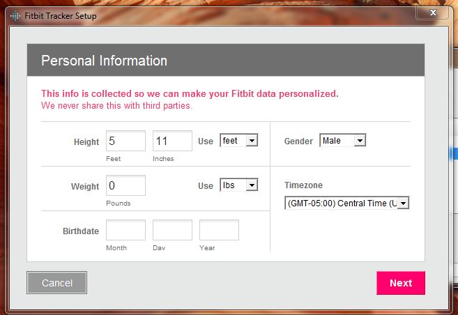 fitbit-personal-information lose weight with fitbit